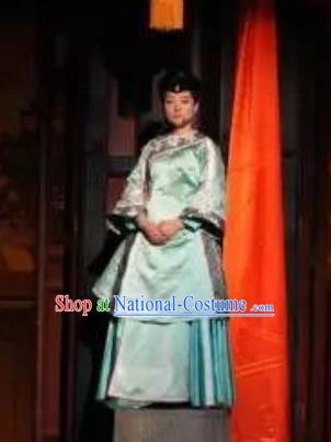 Chinese Encore Pingyao Nobility Lady Green Dress Stage Performance Dance Costume for Women