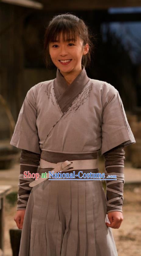 Ever Night Chinese Drama Ancient Tang Dynasty Female Civilian Sang Sang Grey Costumes for Women