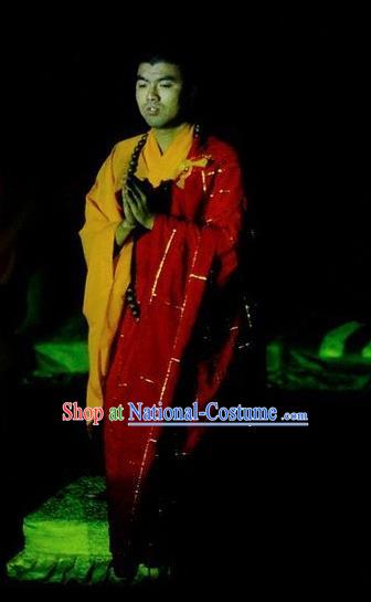 Chinese Impression Putuo Monk Abbot Cassock Stage Performance Costume for Men