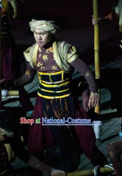 Chinese Impression Wulong Stage Performance Dance Costume for Men