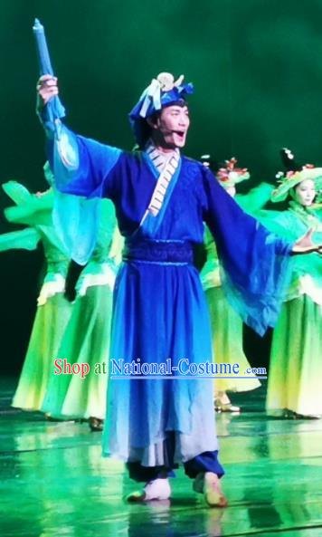 Chinese Picturesque Huizhou Opera Ancient Scholar Dong Yong Clothing Stage Performance Dance Costume for Men