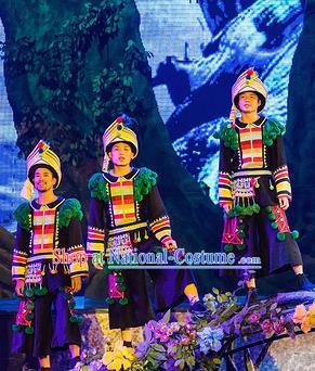 Chinese Charm Xiangxi Tujia Nationality Male Clothing Stage Performance Dance Costume for Men