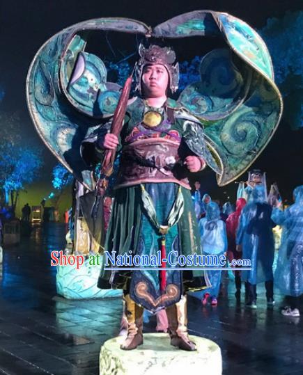 Chinese Dream Of Tao Ancient General Body Armor Stage Performance Dance Costume for Men