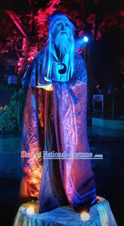 Chinese Dream Of Tao Ancient Taoist Priest Clothing Stage Performance Dance Costume for Men