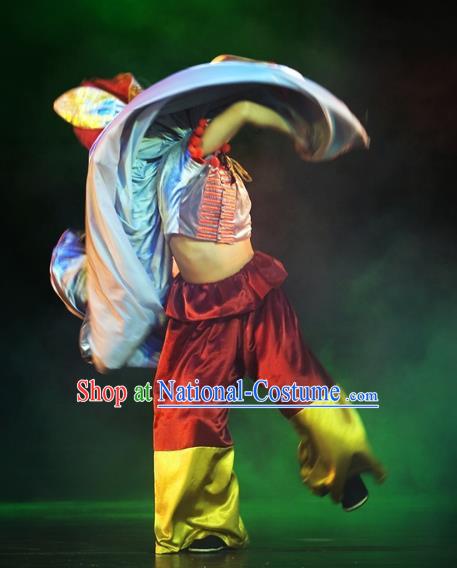 Chinese Oriental Apparel Yi Nationality Clothing Stage Performance Dance Costume for Men