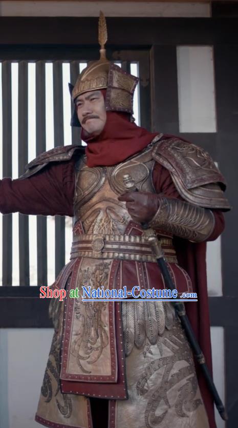 Ever Night Chinese Drama Ancient Tang Dynasty General Body Armor Swordsman Costumes for Men