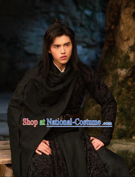 Ever Night Chinese Ancient Drama Tang Dynasty Swordsman Ning Que Black Costumes for Men