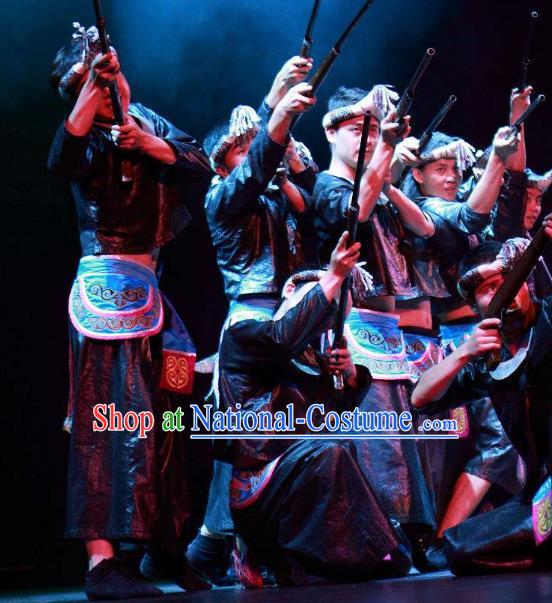 Chinese Wind Of Colorful Guizhou Miao Nationality Dance Clothing Stage Performance Dance Costume for Men