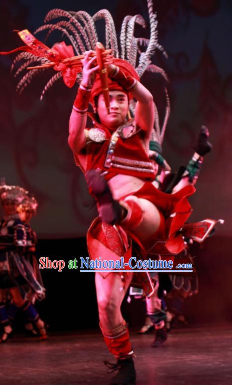 Chinese Wind Of Colorful Guizhou Dong Nationality Dance Clothing Stage Performance Dance Costume for Men