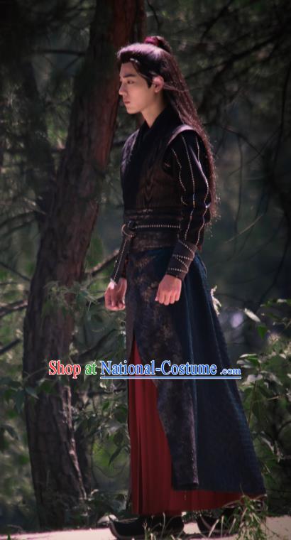 Chinese Drama The Untamed Ancient Swordsman Wei Wuxian Xiao Zhan Black Costumes for Men