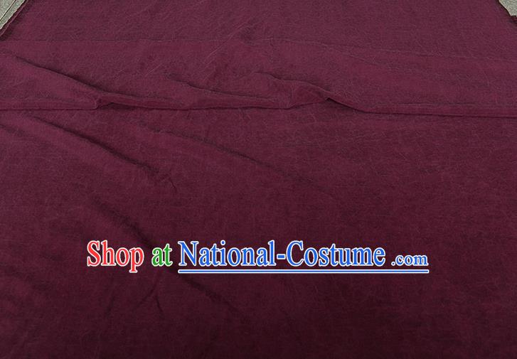 Traditional Chinese Classical Crack Pattern Purple Gambiered Guangdong Gauze Silk Fabric Ancient Hanfu Dress Silk Cloth