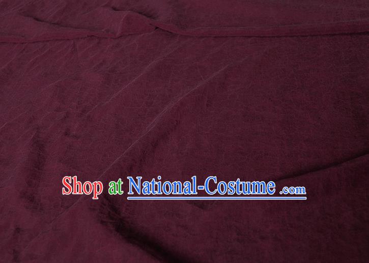 Traditional Chinese Classical Crack Pattern Purple Gambiered Guangdong Gauze Silk Fabric Ancient Hanfu Dress Silk Cloth