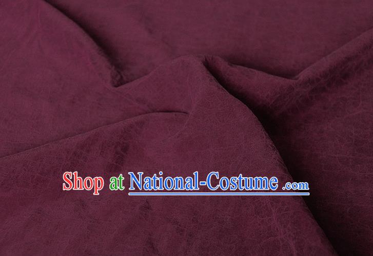 Traditional Chinese Classical Crack Pattern Purple Gambiered Guangdong Gauze Silk Fabric Ancient Hanfu Dress Silk Cloth