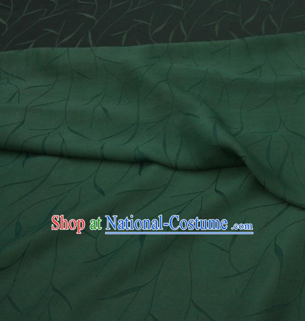 Traditional Chinese Classical Pattern Green Gambiered Guangdong Gauze Silk Fabric Ancient Hanfu Dress Silk Cloth