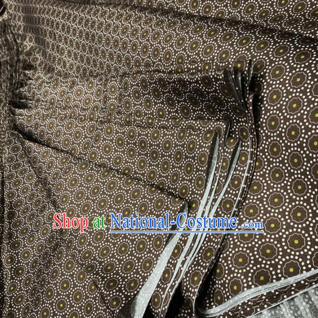 Chinese Classical Pattern Brown Silk Fabric Traditional Ancient Hanfu Dress Brocade Cloth