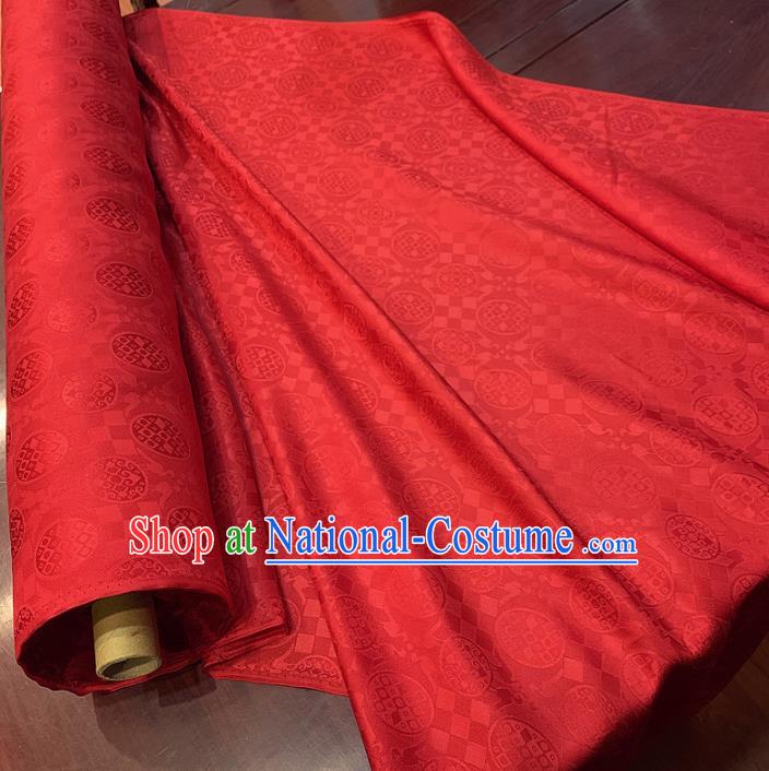 Chinese Classical Round Pattern Purplish Red Silk Fabric Traditional Ancient Hanfu Dress Brocade Cloth