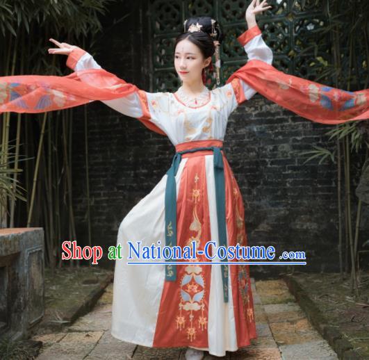 Traditional Chinese Tang Dynasty Flying Apsaras Replica Costumes Ancient Palace Dance Hanfu Dress for Women