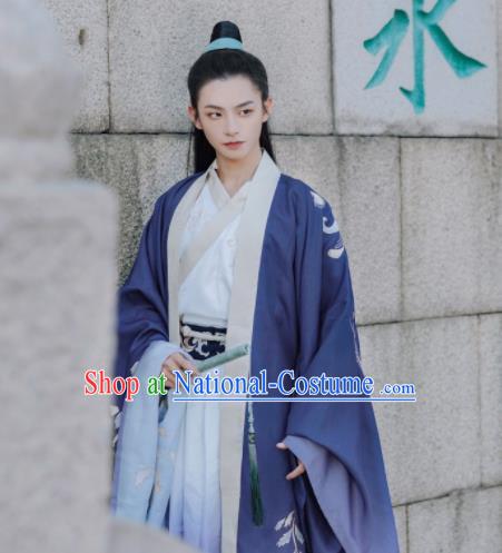 Traditional Chinese Wei Jin Dynasty Replica Costumes Ancient Swordsman Hanfu Clothing Complete Set