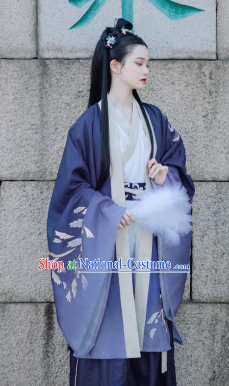 Traditional Chinese Wei Jin Dynasty Replica Costumes Ancient Swordsman Hanfu Clothing Complete Set