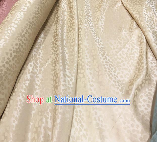 Chinese Classical Pattern Yellow Silk Fabric Traditional Ancient Hanfu Dress Brocade Cloth