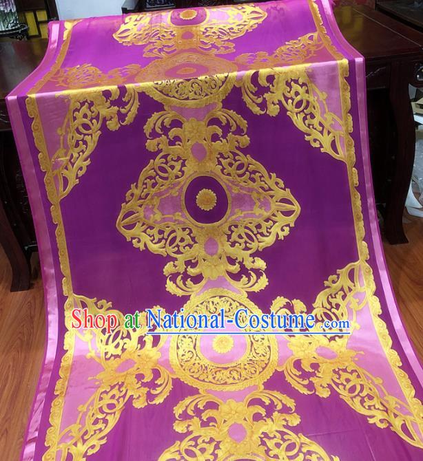 Chinese Classical Pattern Purple Silk Fabric Traditional Ancient Hanfu Dress Brocade Cloth