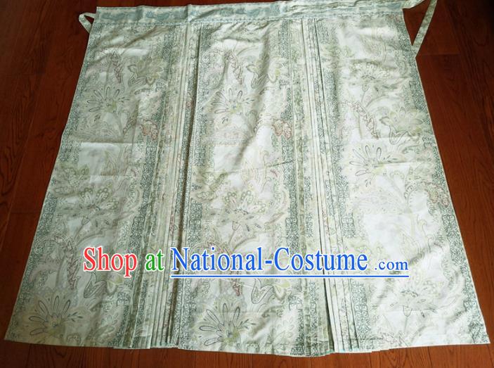 Traditional Chinese Ming Dynasty Replica Costumes Ancient Palace Princess Green Skirt for Women