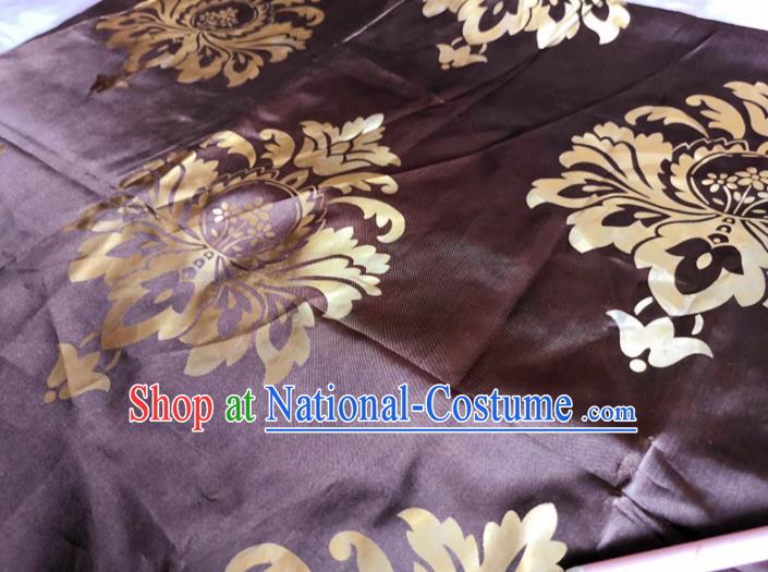 Chinese Classical Pattern Deep Purple Silk Fabric Traditional Ancient Hanfu Dress Brocade Cloth