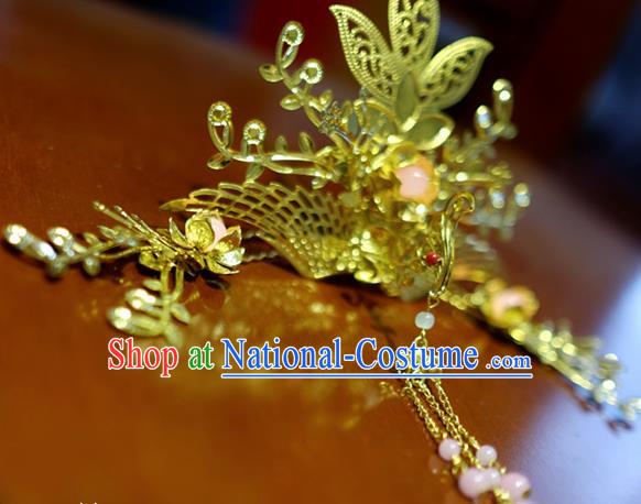 Chinese Traditional Ancient Court Queen Phoenix Hair Crown Hairpins Classical Hanfu Hair Accessories for Women