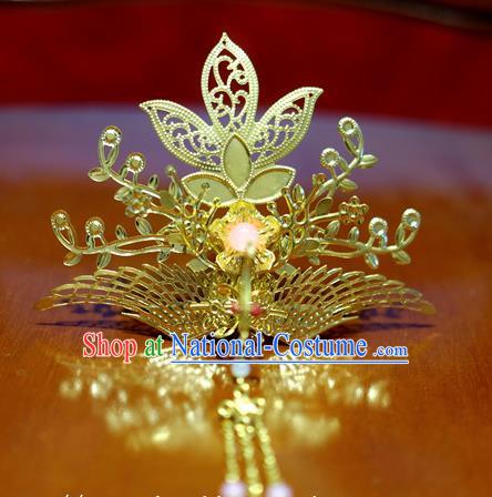 Chinese Traditional Ancient Court Queen Phoenix Hair Crown Hairpins Classical Hanfu Hair Accessories for Women