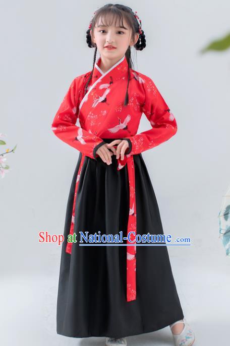 Chinese Traditional Ming Dynasty Girls Hanfu Dress Ancient Princess Costume for Kids