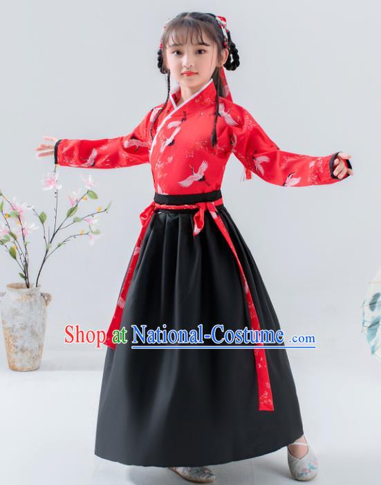 Chinese Traditional Ming Dynasty Girls Hanfu Dress Ancient Princess Costume for Kids