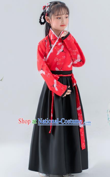 Chinese Traditional Ming Dynasty Girls Hanfu Dress Ancient Princess Costume for Kids