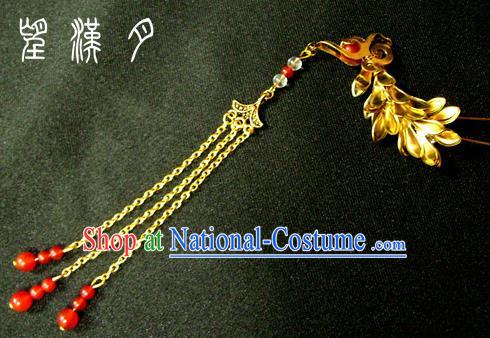 Chinese Ancient Court Queen Phoenix Tassel Hairpins Traditional Classical Hanfu Hair Accessories for Women