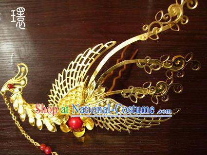 Chinese Ancient Court Queen Tassel Phoenix Step Shake Hairpins Traditional Classical Hanfu Hair Accessories for Women