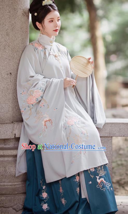 Traditional Chinese Ming Dynasty Nobility Dowager Replica Costumes Ancient Royal Lady Hanfu Dress for Women