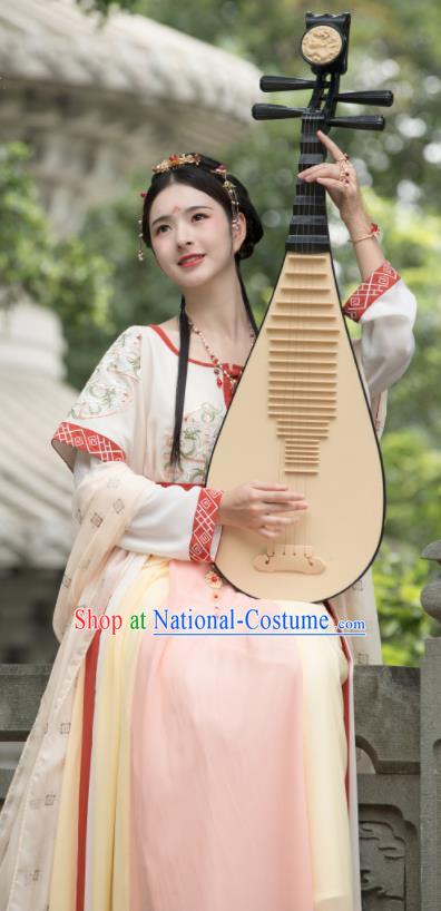 Traditional Chinese Tang Dynasty Court Princess Replica Costumes Ancient Dunhuang Flying Apsaras Dance Hanfu Dress for Women