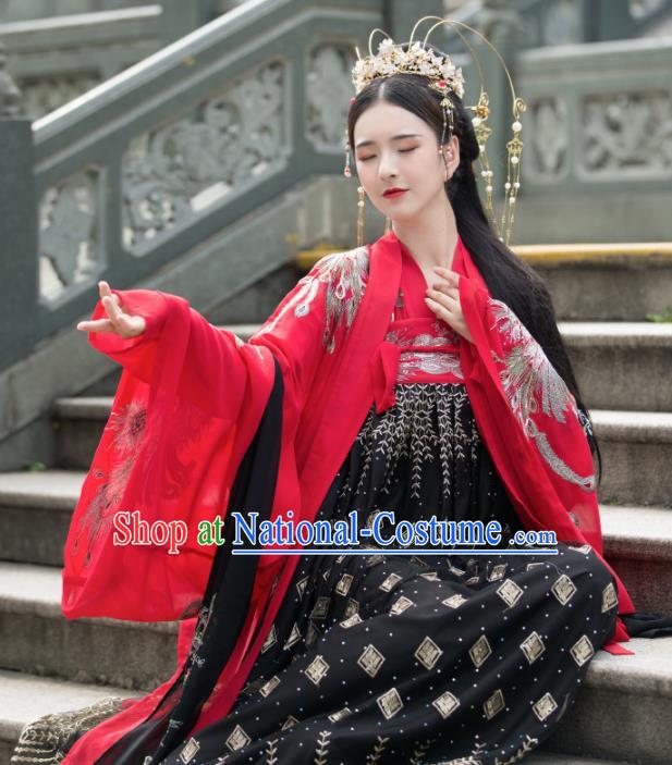 Traditional Chinese Tang Dynasty Princess Wedding Replica Costumes Ancient Nobility Lady Hanfu Dress for Women