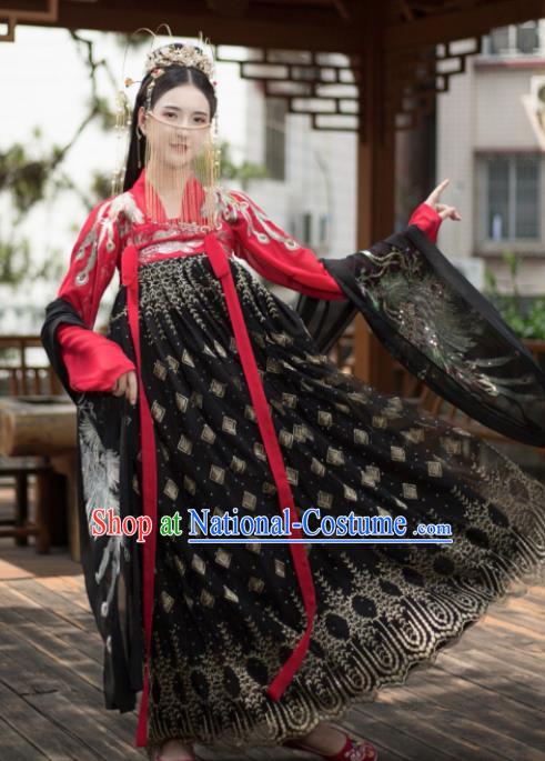 Traditional Chinese Tang Dynasty Princess Wedding Replica Costumes Ancient Nobility Lady Hanfu Dress for Women