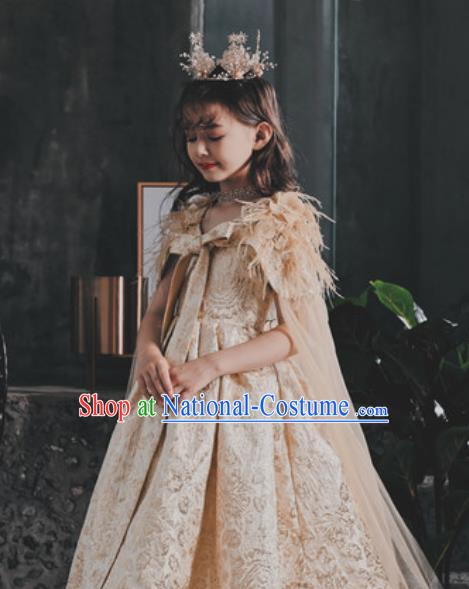 Top Grade Christmas Day Dance Performance Pink Full Dress Kindergarten Girl Stage Show Costume for Kids