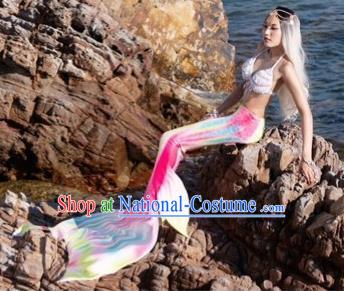 Halloween Cosplay Mermaid Colorful Fishtail Swimwear Dress Nylon Fish Tail Skirt Clothing for Women