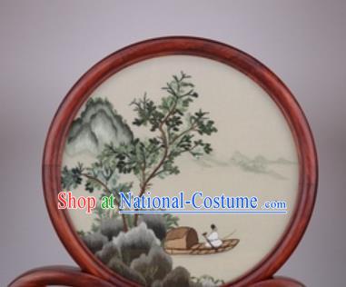 Chinese Traditional Suzhou Embroidery Desk Folding Screen Embroidered Rosewood Decoration Embroidering Craft