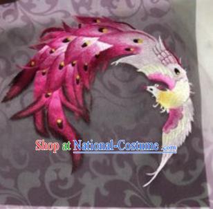 Chinese Traditional Suzhou Embroidery Phoenix Cloth Accessories Embroidered Patches Embroidering Craft