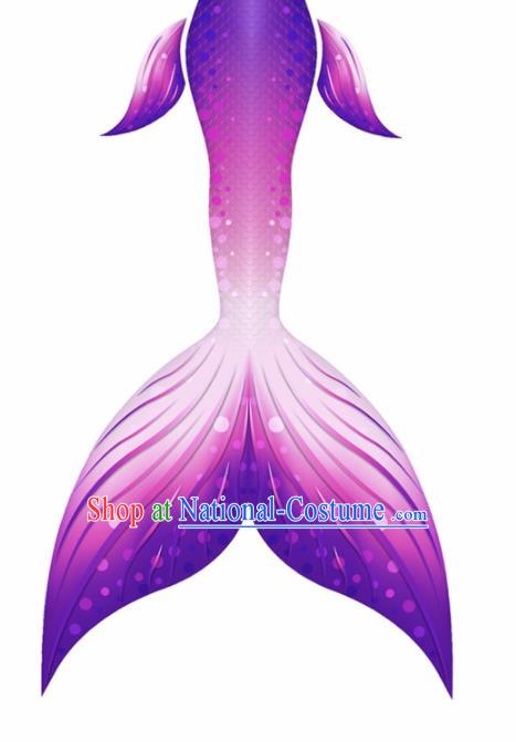 Halloween Cosplay Mermaid Fishtail Swimwear Dress Nylon Purple Fish Tail Skirt Clothing for Women