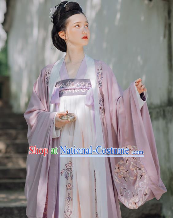 Traditional Chinese Tang Dynasty Imperial Concubine Replica Costumes Ancient Palace Lady Embroidered Hanfu Dress for Women