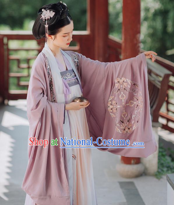 Traditional Chinese Tang Dynasty Imperial Concubine Replica Costumes Ancient Palace Lady Embroidered Hanfu Dress for Women