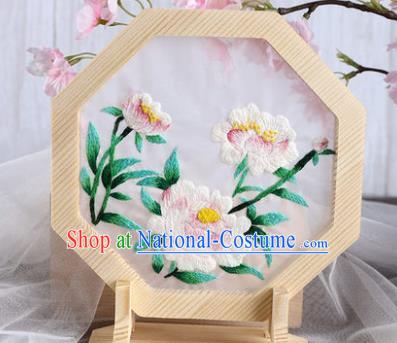 Chinese Traditional Suzhou Embroidery Peony Decoration Embroidered Craft