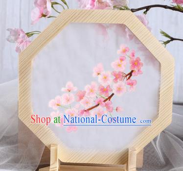 Chinese Traditional Suzhou Embroidery Sakura Decoration Embroidered Craft