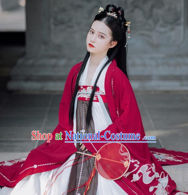 Traditional Chinese Tang Dynasty Nobility Lady Replica Costumes Ancient Imperial Concubine Hanfu Dress for Women