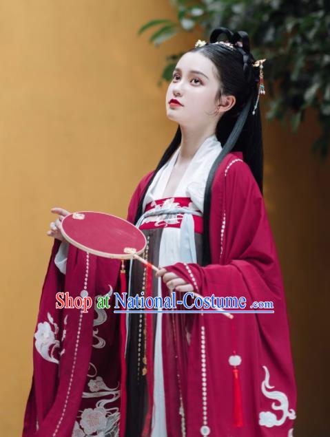 Traditional Chinese Tang Dynasty Nobility Lady Replica Costumes Ancient Imperial Concubine Hanfu Dress for Women