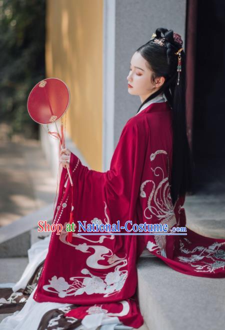 Traditional Chinese Tang Dynasty Nobility Lady Replica Costumes Ancient Imperial Concubine Hanfu Dress for Women